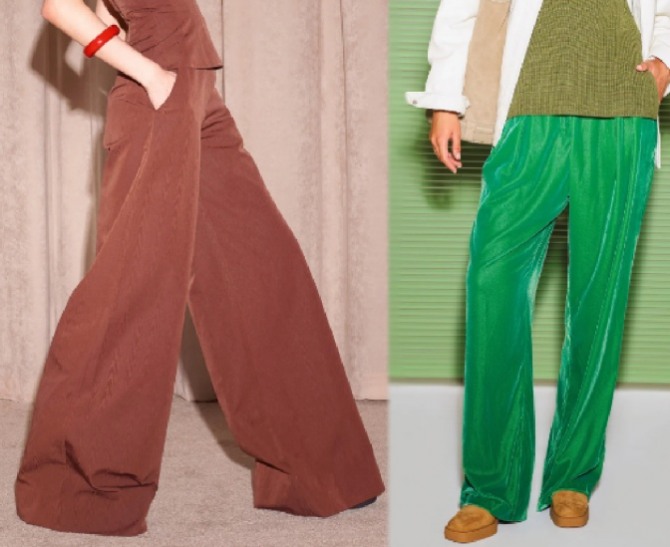 женские брюки 2023 года из замши и блестящего трикотажа