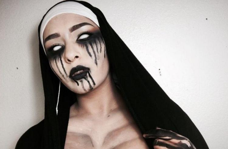 макияж монахини на хэллоуин